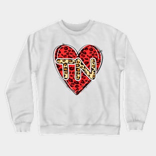 Love TENNESSEE Leopard Heart TN Crewneck Sweatshirt